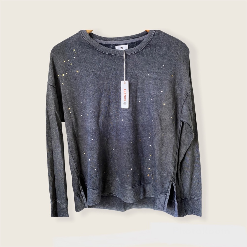 Sundry Paint Splatter Crew Neck Pullover - Picture 2 of 14